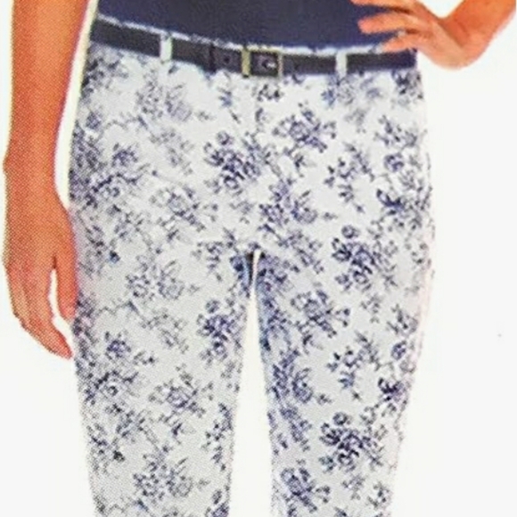 Mario Serrani Italy Comfort Stretch Slim Fit Tummy Control Cropped Pants Size 10 - Picture 3 of 16